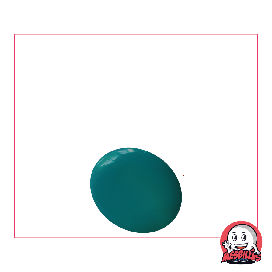 1 Murmeln Flach Perlblau-Entenblau 18 mm