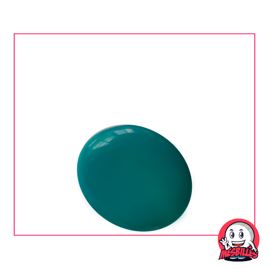 1 Murmeln Flach Perle Entenblau 30 mm