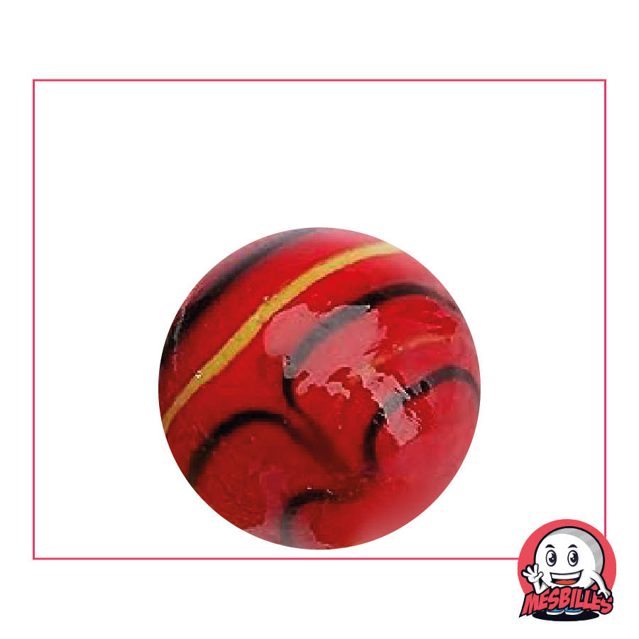 1 Murmeln Spider Rot 25 mm