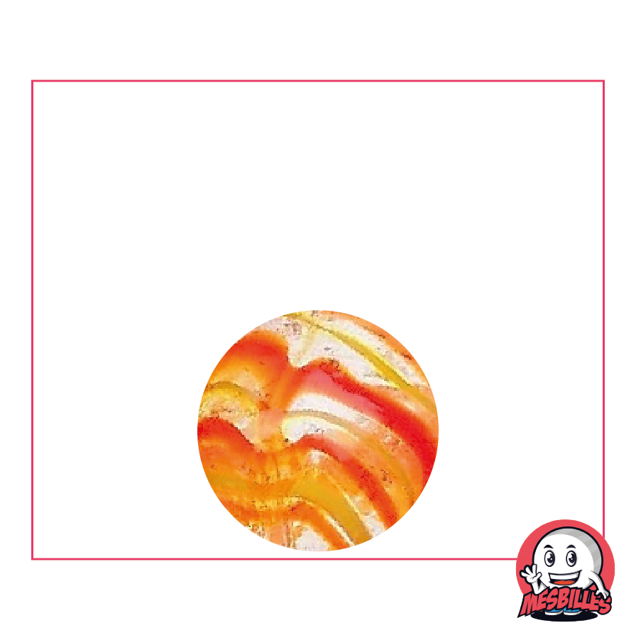 Kim'Play Spider Orange und Rot aus transluzentem Glas, 16 mm – Authentische Unvollkommenheit MeineMurmeln