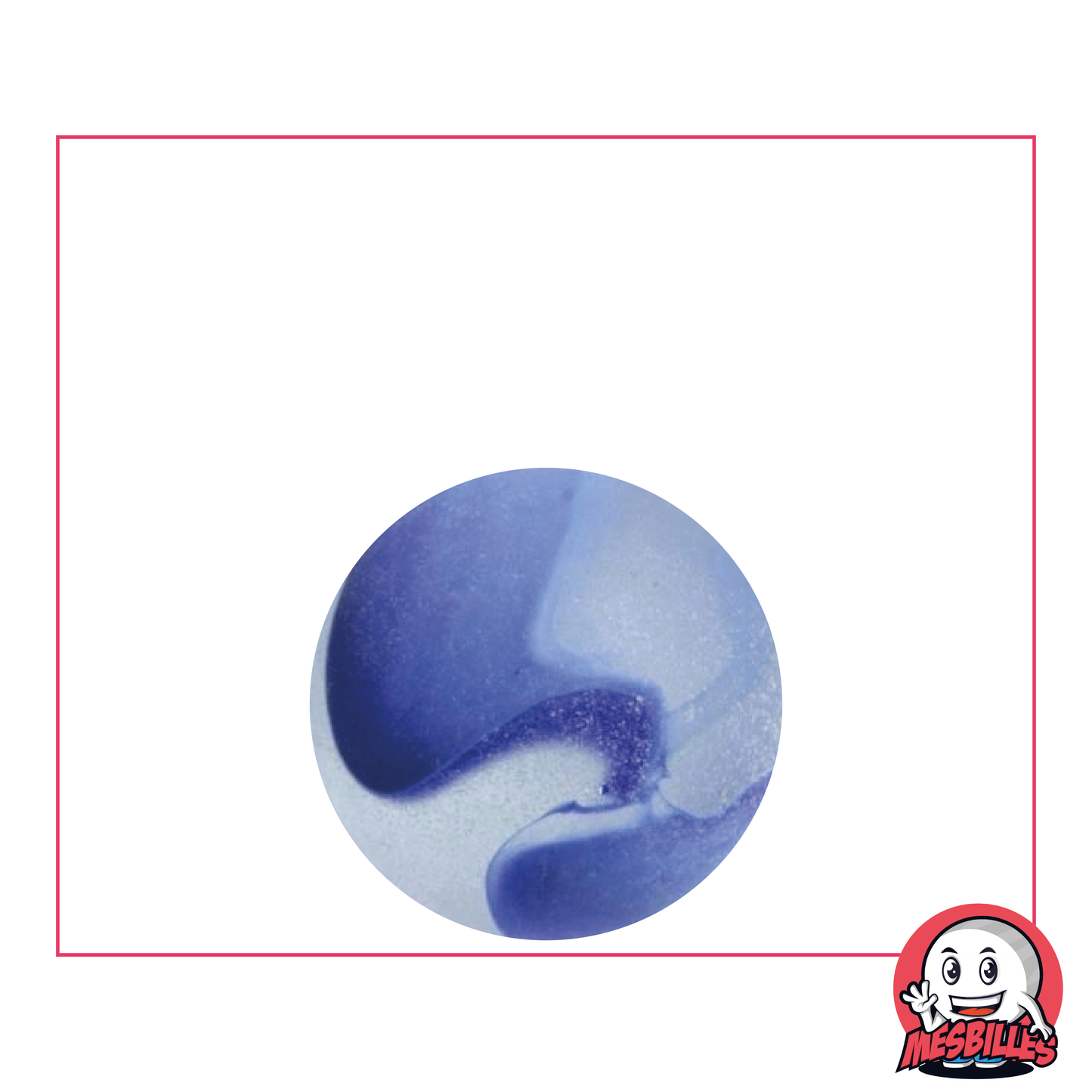 MeineMurmeln - Murmeln aus mattiertem Glas, blau gestreift, 22 mm