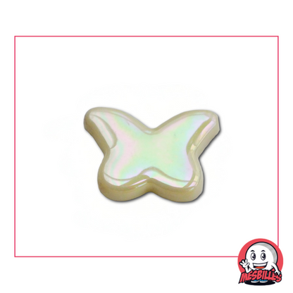 1 Schmetterlingsmurmel Beige Glänzend extra flach