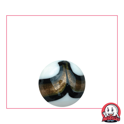 Murmeln-Kunst-16 mm-Verankerung-Gold-Weiß