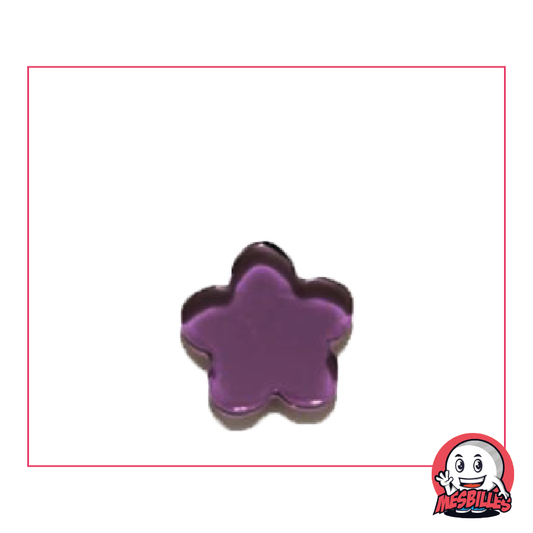 Extra-flache Murmeln Blume aus transluzentem violettem Glas, Größe 25 mm - MeineMurmeln