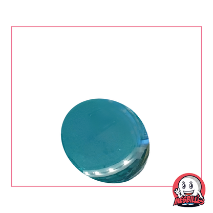 1 Flache Murmel 30 mm Irisierend Entenblau