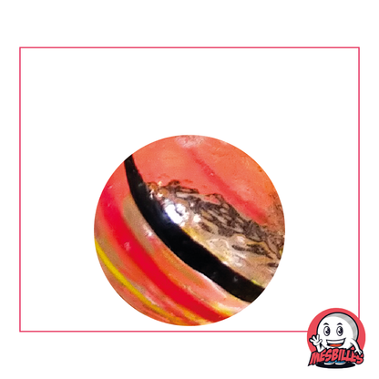 Schwarze Tortilla-Murmel 25 mm, das Murmeläquivalent zu Espresso, überwiegend schwarz
