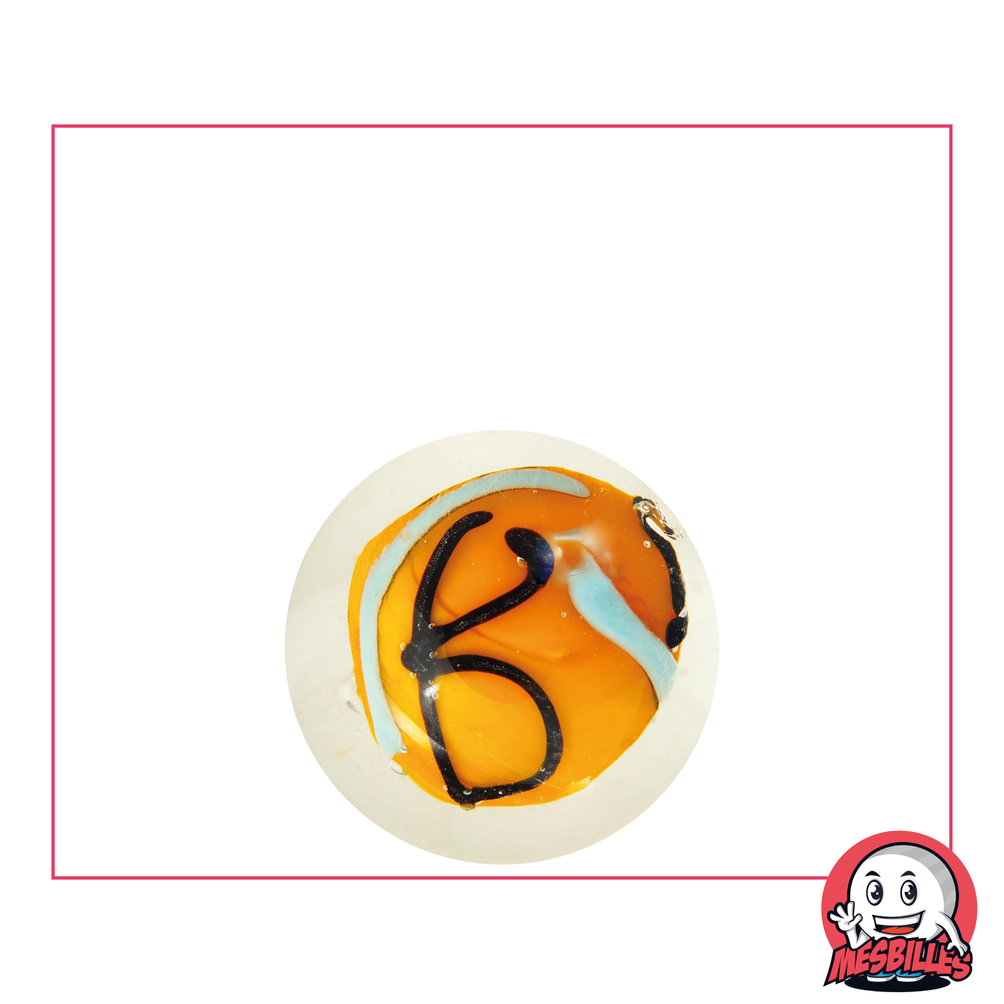 1 Murmel Kunst Orange 25 mm