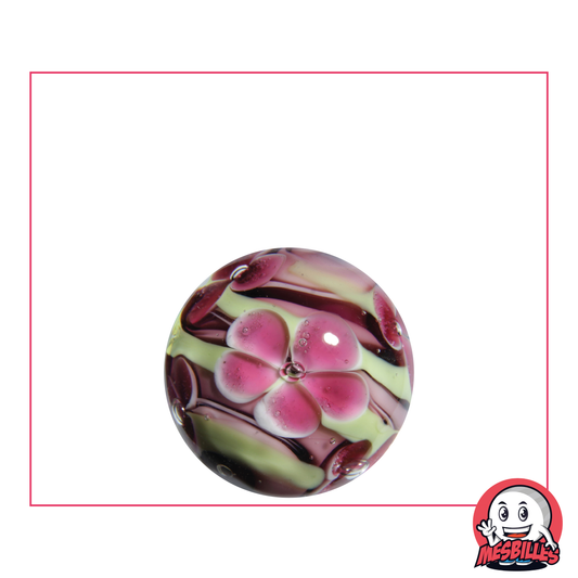 1 Murmel Kunst Tornado Blüte Rosa 22 mm