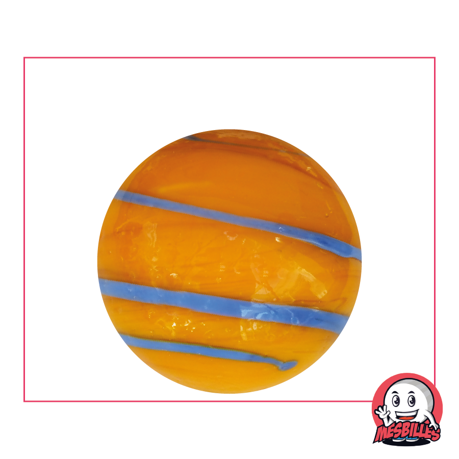 Murmel „Equinoxe“ in Orange von Kim'Play 35 mm – MeineMurmeln