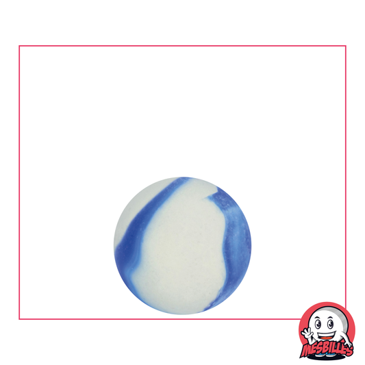 MeineMurmeln - Murmeln aus mattiertem Glas, blau gestreift, 16 mm