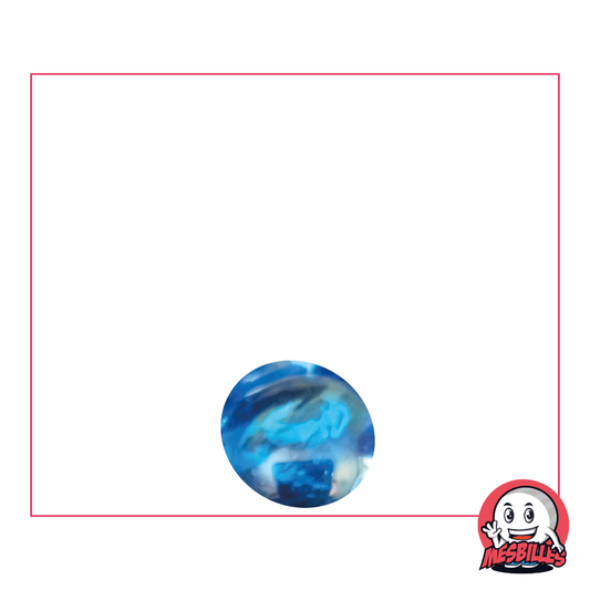 1 Murmeln Flach 12 mm Irisierend Hellblau