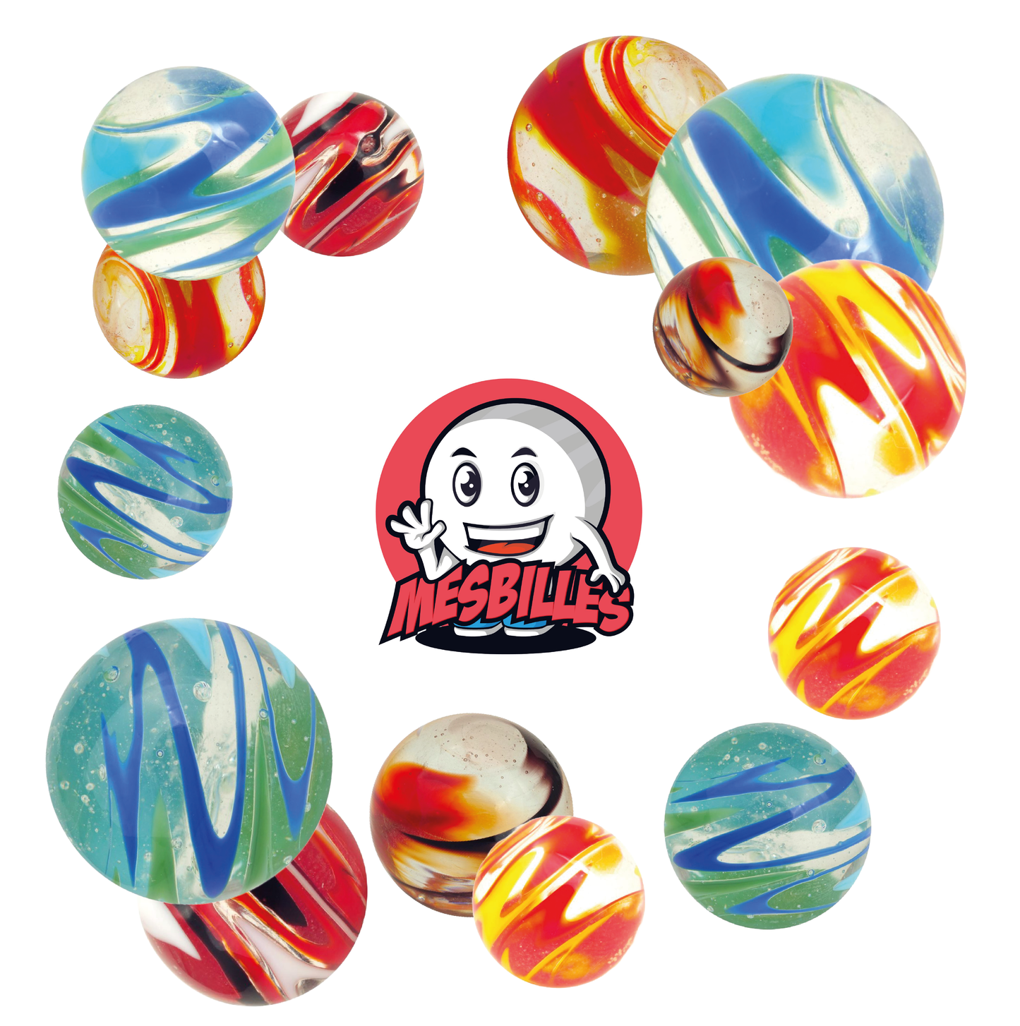 1 Murmel Art Flash Rot 16 mm