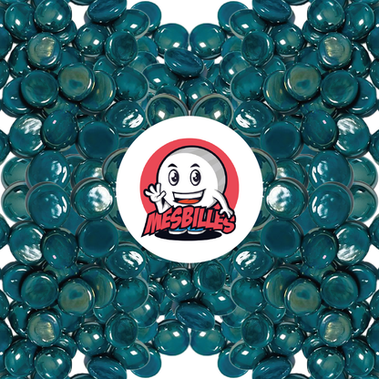 1 Flache Murmel 18 mm Glänzend Blau-Grün