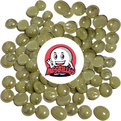 1 Flache Murmel 18 mm Glänzendes Beige