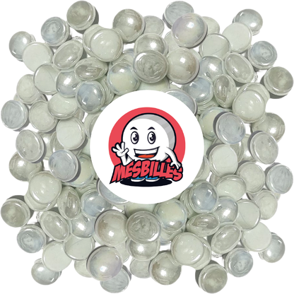 1 Flache Murmel 18 mm Glänzend Weiß