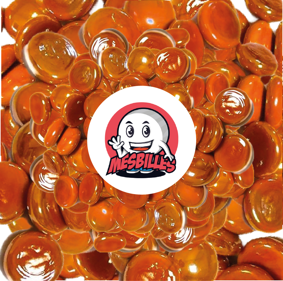 1 Flache Murmel 18 mm Glänzendes Orange