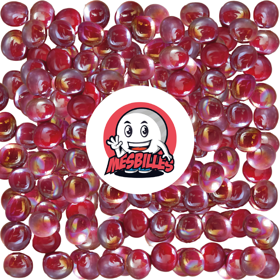 1 Flache Murmeln 12 mm Glänzend Rot