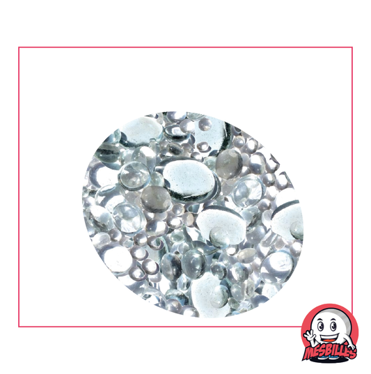 Flache Murmeln, Kristallfarben gemischt, 30 mm, 18 mm, 12 mm, transluzent