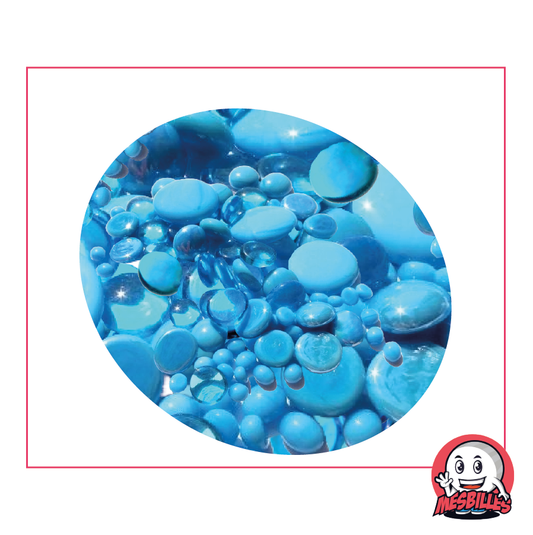 Glänzende, opake, flache Murmeln aus blauem Türkis, 12 mm bis 30 mm