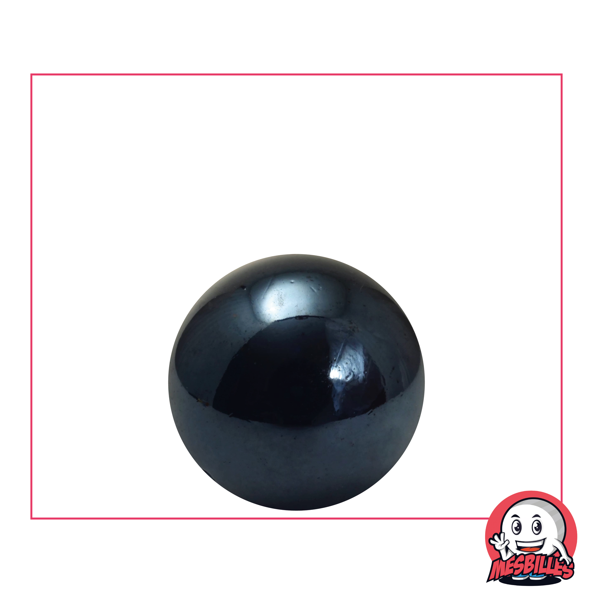 MeineMurmeln - Murmeln Glänzend Schwarz Perlmutt opak glänzend 22 mm