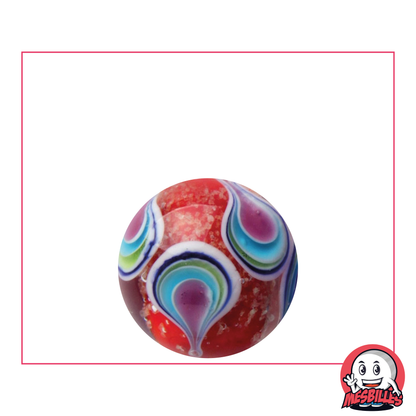 1 Murmeln Kunst Tropfen Phosphoreszierend Rot 22 mm