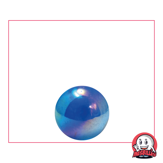 Irisierende Murmeln 14 mm Blau, das Licht an den Fingerspitzen