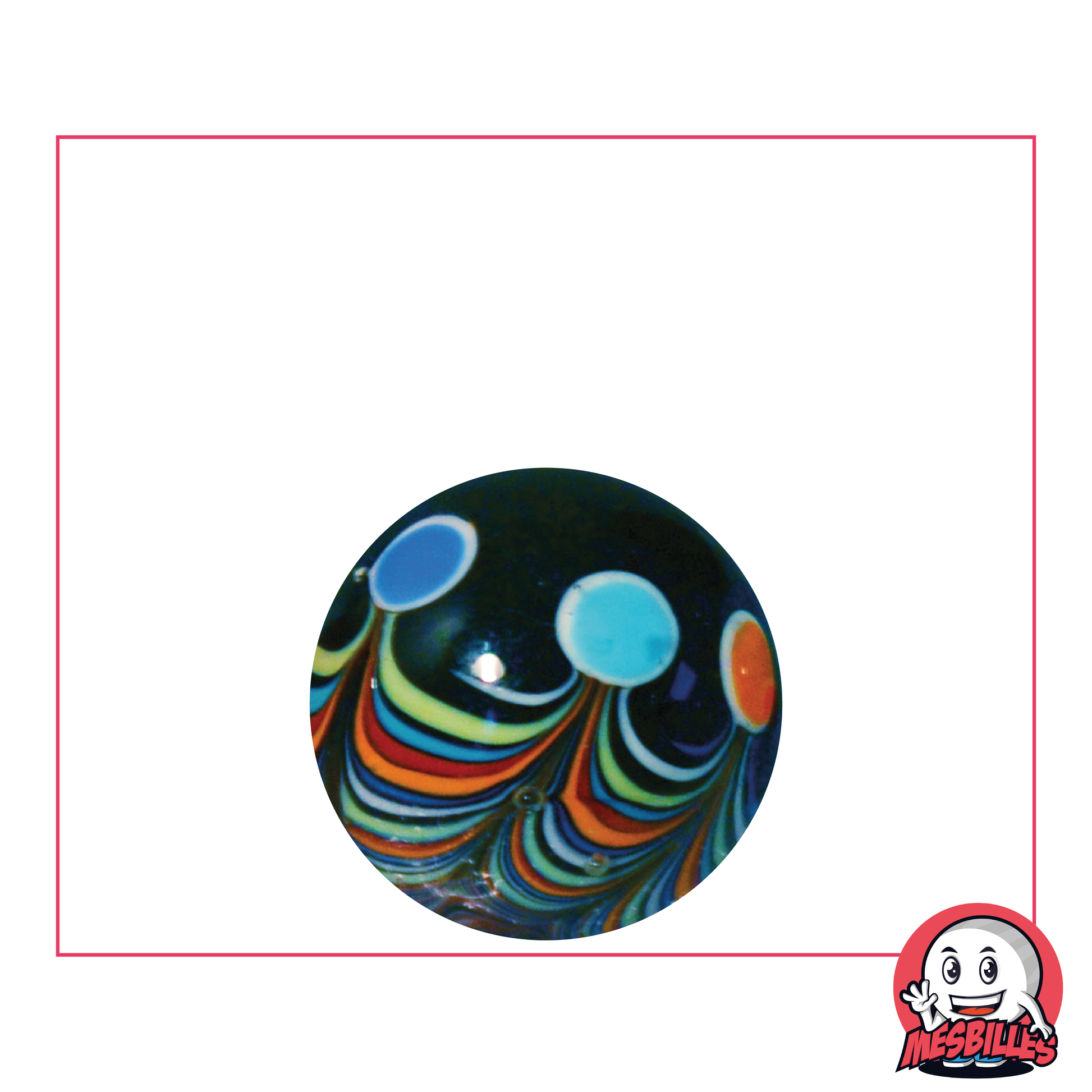Kunstmurmel Joker Schwarz 22 mm, einzigartige Designermurmel, mehrere farbige Runden MeineMurmeln