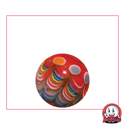 Murmeln Art Joker Rouge 22 mm, personalisierte handgefertigte Murmeln mit mehreren farbigen Runden.
