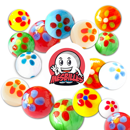 Die Murmeln Gänseblümchen Gelbe 16 mm sind handgefertigte Kunstmurmel.