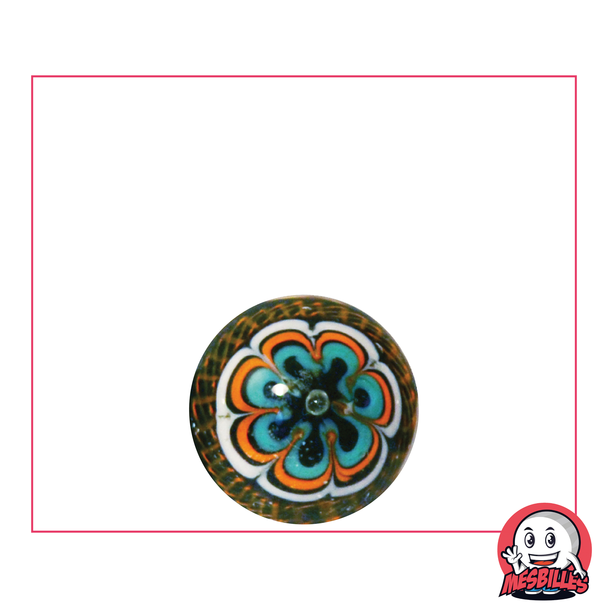 Murmeln Mandala 16 mm, mehrfarbig orange – Sammlung handgefertigter Stücke