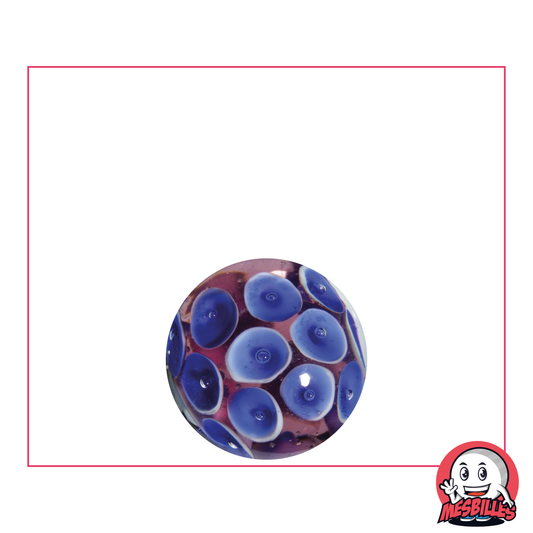 1 Murmel Kunst Seerose Blau 16 mm