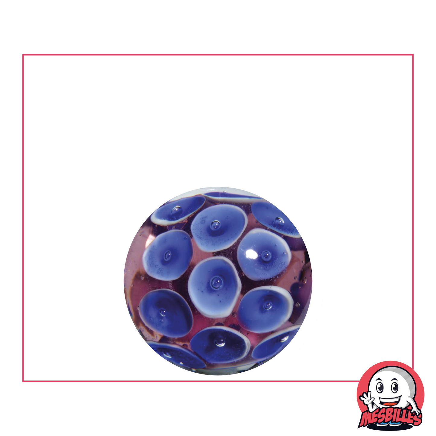 1 Murmel Kunst Seerose Blau 22 mm