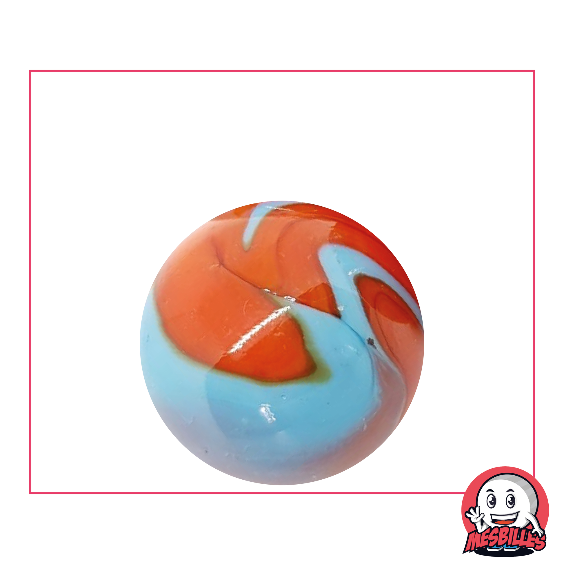 Murmeln 25 mm orange und türkis opak - MeineMurmeln