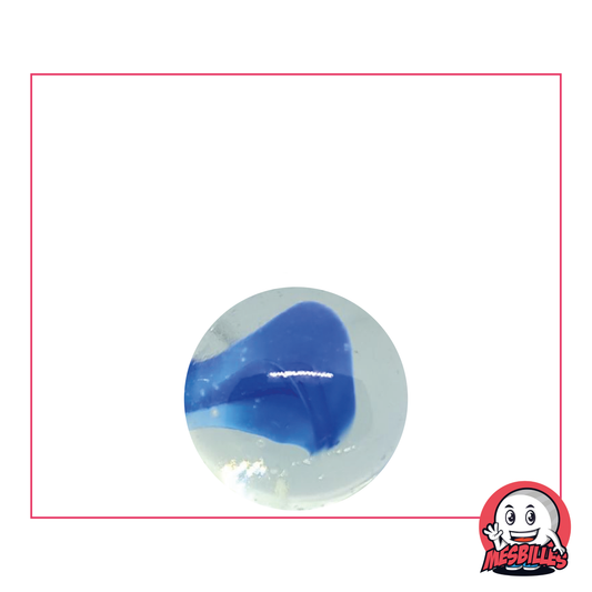 Murmeln Eisbär Blau 16 mm in Weiß