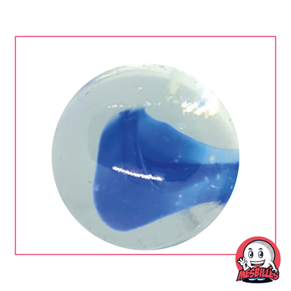 Murmeln Eisbär 42 mm aus Glas, transluzent kristallfarben mit blauem oder weißem Kern, große Murmeln