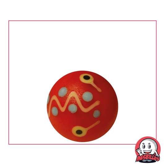 Kunstmurmel Piñata Mattiert Rot 22 mm, bunte geometrische Verzierungen – Spielherausforderungen
