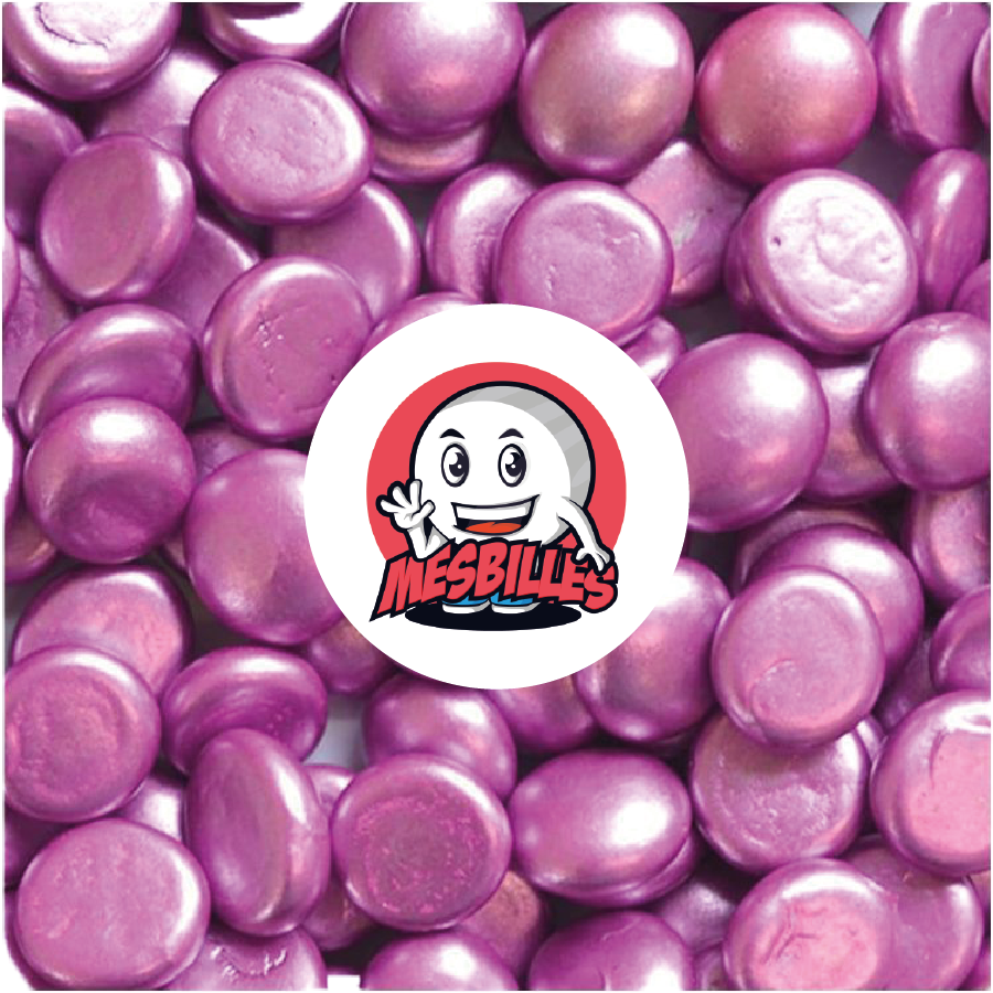 1 Murmeln Flach Metallic Rosa 18 mm