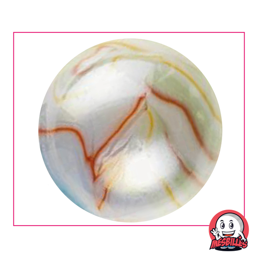 50 mm Edelmurmel aus Glas mit farbigen Spuren, sehr große Murmel