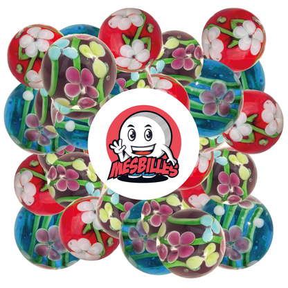 1 Murmel Kunststiel Blume Blau 22 mm