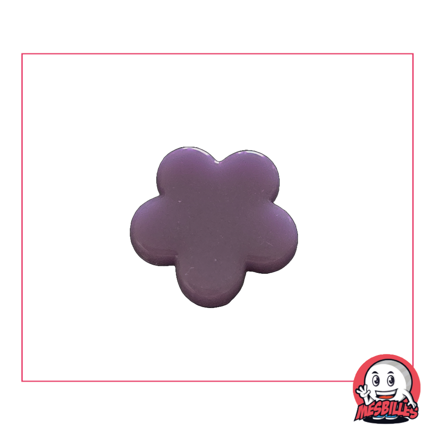 Extra-flache Murmeln Blume aus violettem Perlmutten, zum Dekorieren, Spielen und Sammeln.