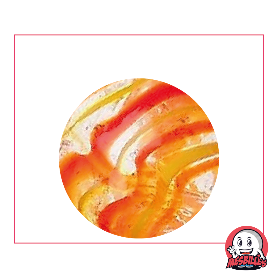 1 Murmeln Spider Rot und Gelb 35 mm