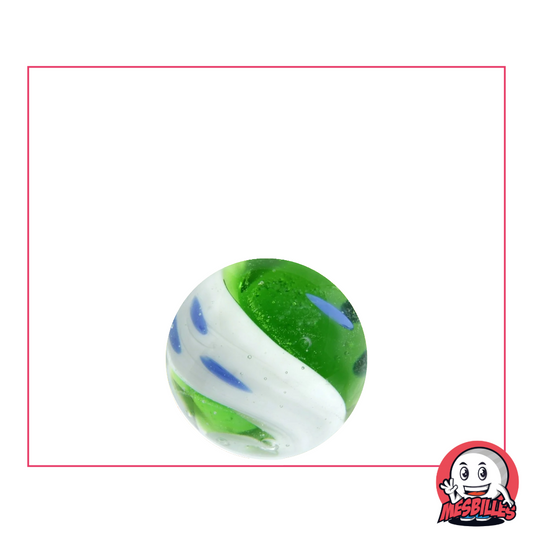 Kunstmurmel Yin-Yang Grün und Weiß, 16 mm Murmeln