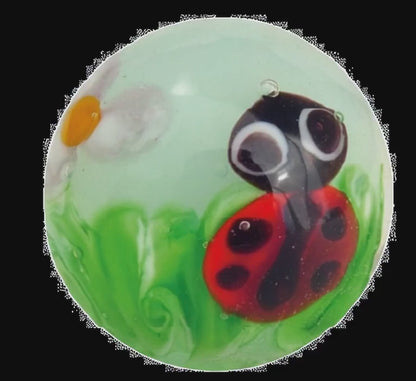 1 Murmel Kunst Coccinelle Blau 22 mm